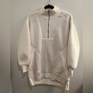 Anthro Daily Practice Quarter Zip Sherpa Medium